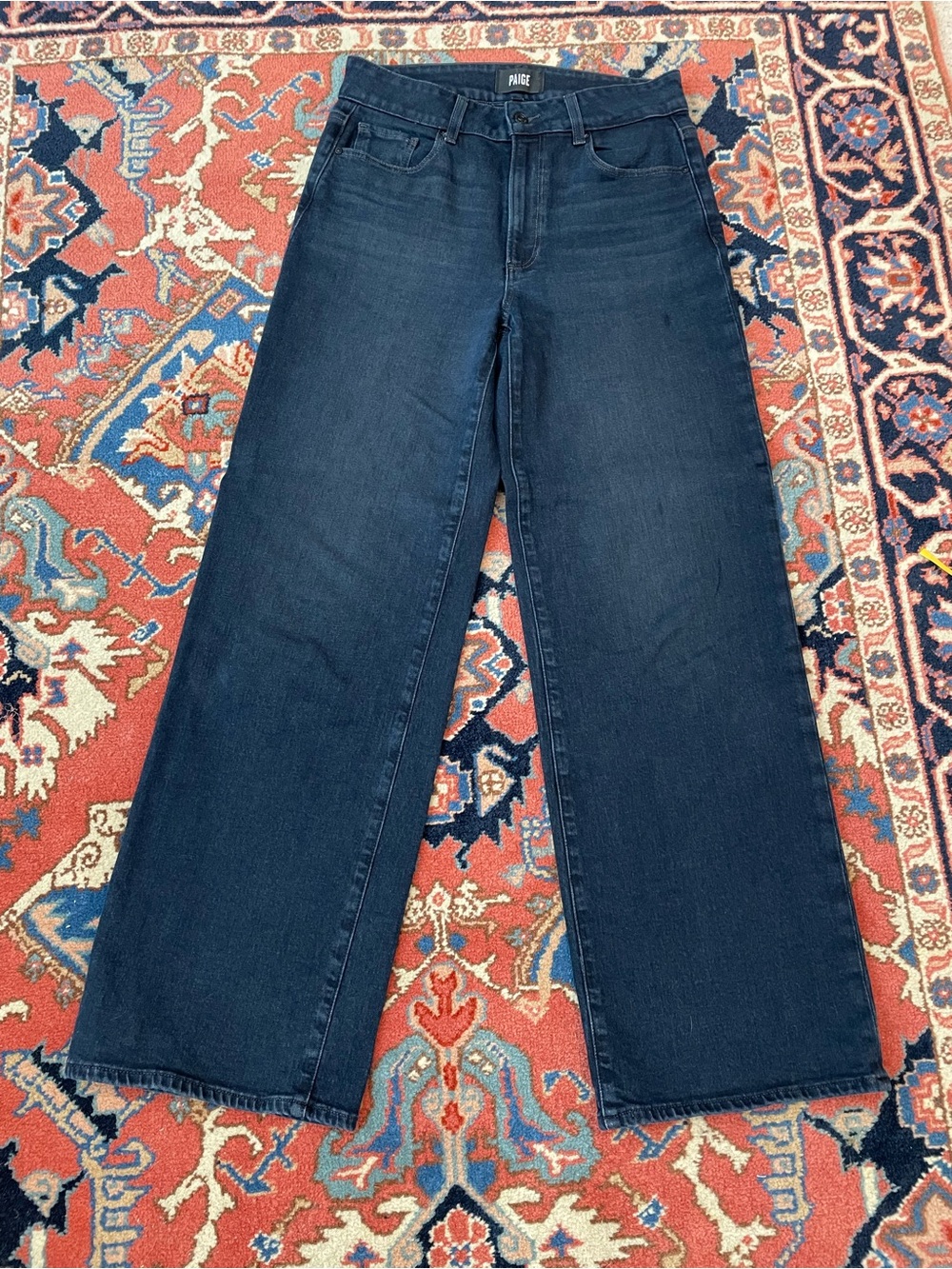 PAIGE Sasha Wide-Leg Jeans in Navy Seascape Size 27